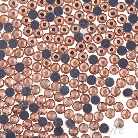 Стразы термоклеевые стеклянные SS16, форма круг, цвет персиковый (923), 1440 шт/уп  фото 1