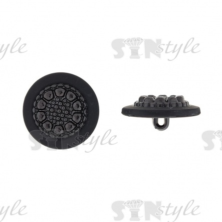 Пуговица пластиковая на ножке, размер 40L, цвет черный фото 1