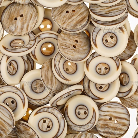 Пуговица пластиковая на два прокола, размер 40L, цвет бежевый  фото 4