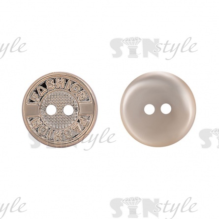 Пуговица пластиковая на два прокола Fashion, золотая, 20L фото 1