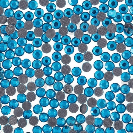 Стразы термоклеевые стеклянные SS16, форма круг, цвет бирюзовый (905),1440 шт/уп фото 1