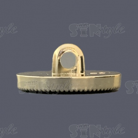 Пуговица пластиковая на ножке, размер 40L, цвет золотой+черный фото 2