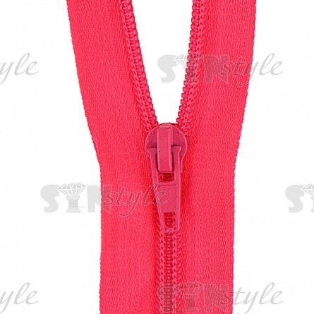 Молиня спираль, тип 5, разьемная, длина 80 см, цвет 338 (неоновый розовый), "простой" бегунок фото 2