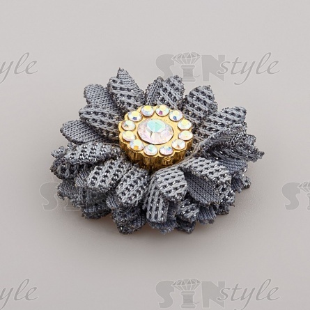 Цветочки декоративные, цвет серый, размер 30 мм,  фото 2