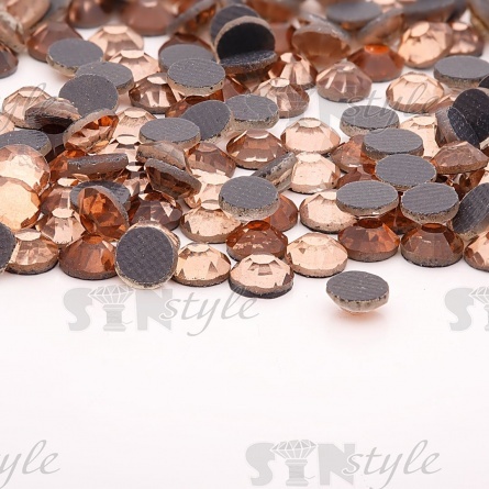 Стразы термоклеевые стеклянные SS16, форма круг, цвет персиковый (923), 1440 шт/уп  фото 3