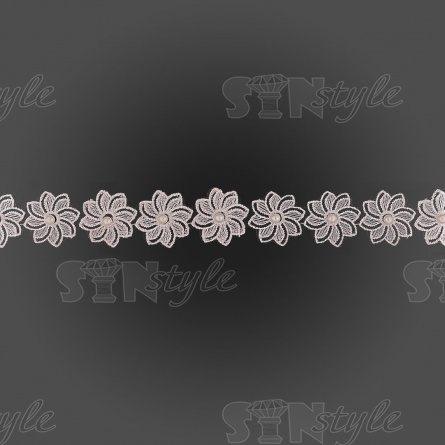 Цветочки из капроновой ленты, ширина 35 мм, намотка 20 ярдов, цвет шампань (№21) фото 2