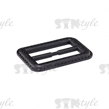 Пряжка пластиковая двухщелевая, внутренний размер 38 мм, цвет черный фото 2