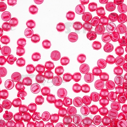 Пуговица пластиковая на ножке, в форме полусферы, темно-розового цвета, размер 18L фото 3