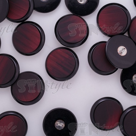 Пуговица пластиковая на ножке, размер 48L, цвет бордовый фото 3