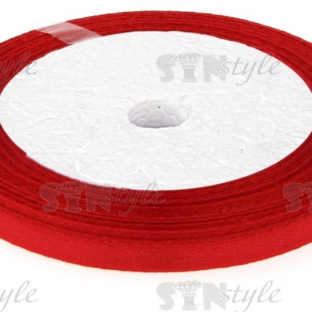Декоративная лента атласная, ширина 6 мм, намотка 25 ярдов, цвет темно-красный (№132) фото 2