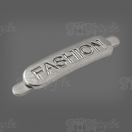 Брошь металлическая, крепление усики, размер 20 мм х 5 мм, цвет темный никель фото 2