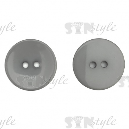 Пуговица пластиковая на два прокола, размер 40L, цвет серый фото 1