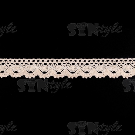 Кружево вязаное плетеное, ширина 30 мм, цвет бежевый, намотка 15 ярдов фото 1