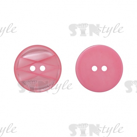 Пуговица пластиковая на два прокола, розовая, 40L фото 2
