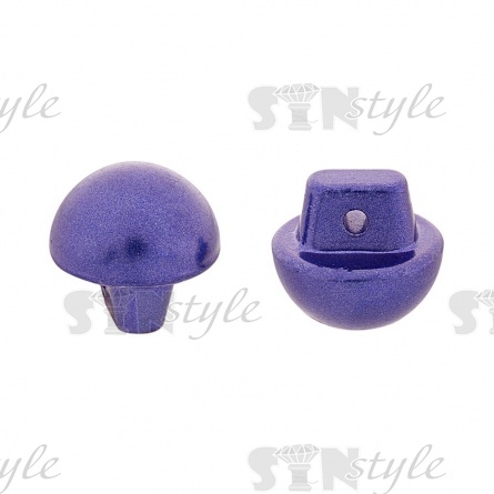 Пуговица пластиковая на ножке, в форме полусферы, фиолетового цвета, размер 18L фото 2