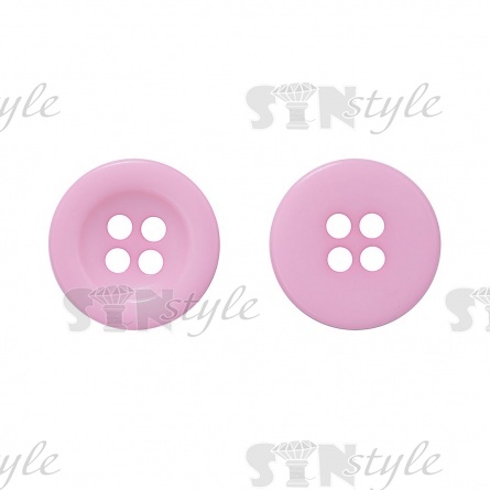 Пуговица пластиковая на четыре прокола, розовая, 40L фото 1