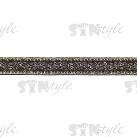 Жаккардовая лента, ширина 25 мм, намотка 10 м, цвет кофейный фото 1