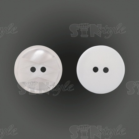 Пуговица пластиковая на два прокола, белая, 34L фото 1