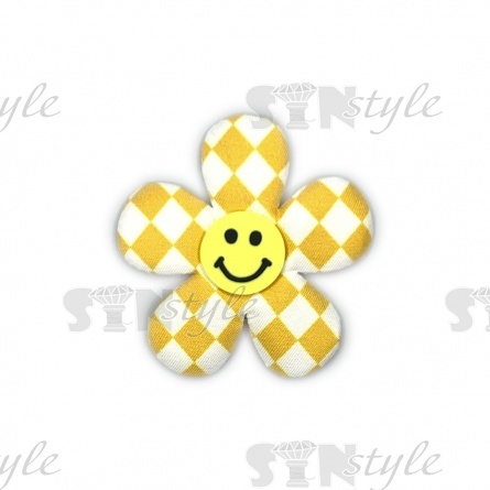 Аппликация 3D "Цветочек", цвет желтый, диаметр 60 мм фото 1