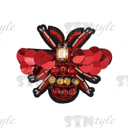 Аппликации  с элементами из бисера, размер 68х55 мм фото 1