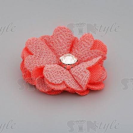 Цветочки декоративные, цвет кораловый, размер 40 мм,  фото 2