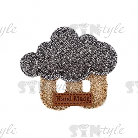 Аппликация 3D "Тучка", цвет серый, размер 48х40 мм фото 1