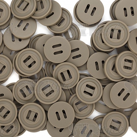 Пуговица пластиковая на два прокола, хаки, 40L фото 4