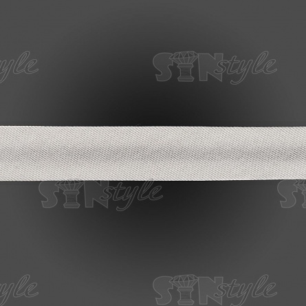 Косая бейка атласная, ширина 15 мм, намотка 90 ярд, цвет молочный фото 2