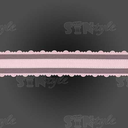 Лента капроновая с фигурной каймой, ширина 40 мм, намотка 25 ярдов, розовая  фото 2