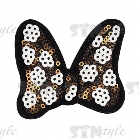 Термоаппликация "Бантик" с пайетками, размер 68х60 мм фото 1