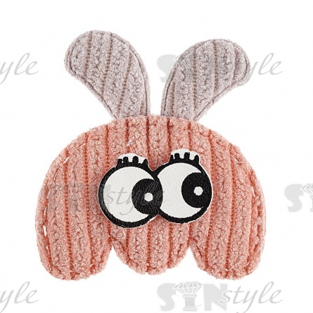 Аппликация 3D "Зайчик", цвет грязно-розовый, размер 40х43 мм фото 1