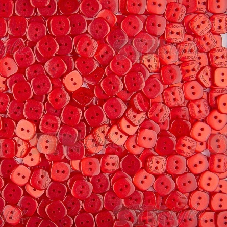 Пуговица пластиковая на два прокола, размер 20L, цвет №162 (красный) фото 3