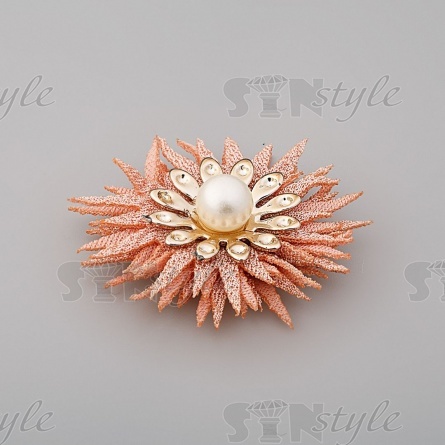 Цветочки декоративные, цвет персиковый, диаметр 45 мм, фото 2