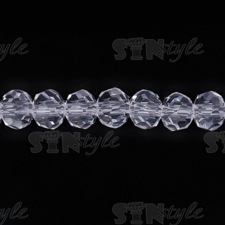 Бусины граненые Рондель (стекло), цвет прозрачный белый (01), 6 мм, 85 шт/нить фото 2