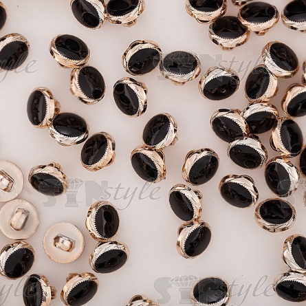 Пуговица пластиковая на ножке, размер 20L, цвет золото/черный фото 3