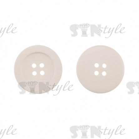 Пуговица пластиковая на четыре прокола, молочная, 48L фото 1