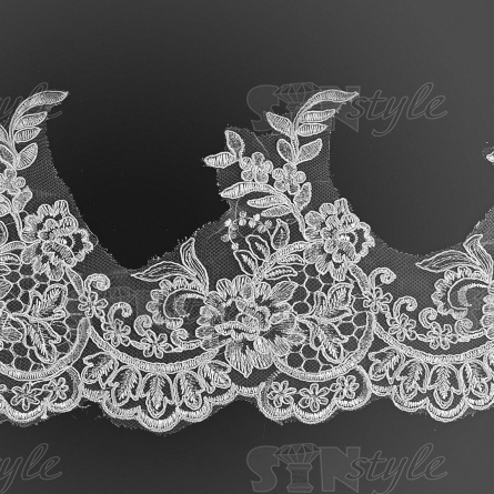 Кружево гипюр, ширина 180 мм, цвет белый, намотка 10 ярдов фото 1