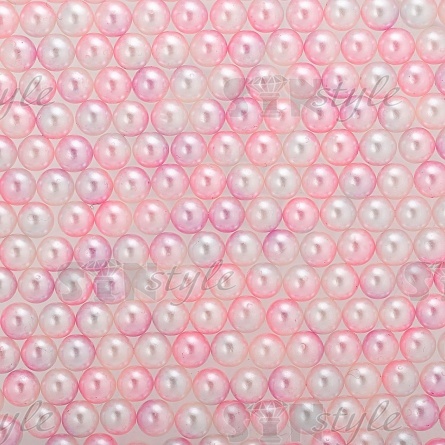 Бусины под жемчуг прибивные с градиентом, размер 8 мм, цвет светло-розовый со светло-сиреневым, вес 500 г  фото 1