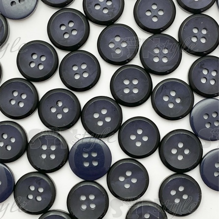 Пуговица пластиковая на четыре прокола, размер 34L, цвет темно-синий фото 3