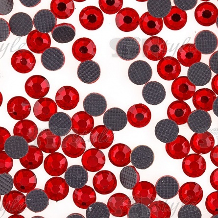 Стразы термоклеевые стеклянные SS16, форма круг, цвет красный (917), 1440 шт/уп  фото 2