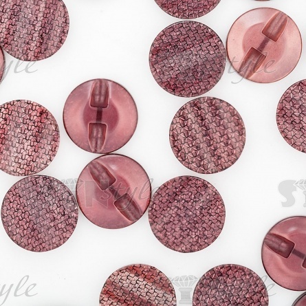 Пуговица пластиковая на полуножке, размер 34L, круглой формы, шляпка волнистая, цвет грязно-розовый с блестками фото 3
