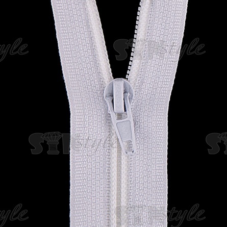 Молиня спираль, тип 5, разьемная, длина 60 см, цвет 101 (белый), "простой" бегунок фото 2