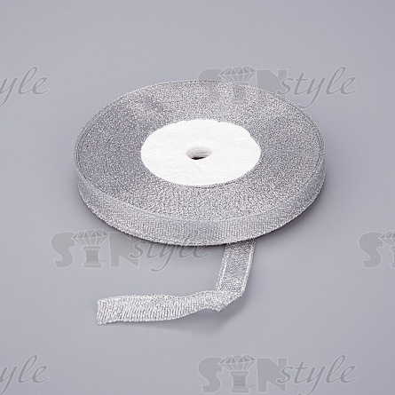 Лента люрикс, ширина 10 мм, цвет серебряный, намотка 25 ярдов фото 1