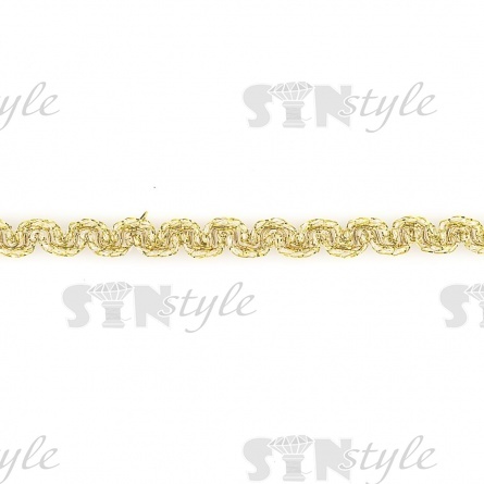 Тесьма отделочная металлизированная, ширина 7 мм, цвет золотой, намотка 15 ярдов фото 1