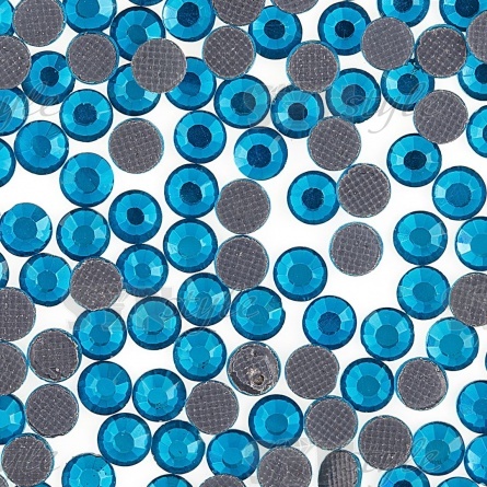Стразы термоклеевые стеклянные SS16, форма круг, цвет бирюзовый (905),1440 шт/уп фото 2