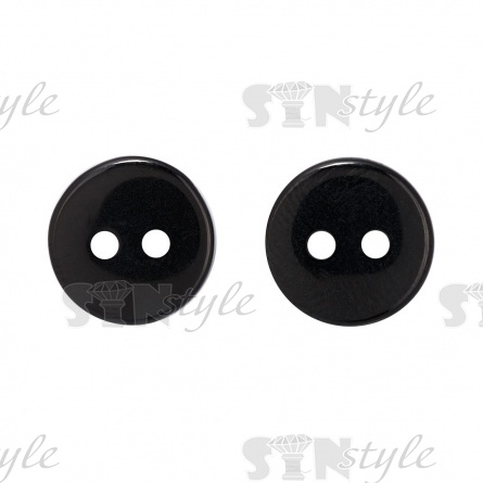 Пуговица пластиковая на два прокола, размер 18L, цвет черный фото 1