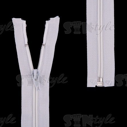 Молиня спираль, тип 5, разьемная, длина 55 см, цвет 101 (белый), "простой" бегунок фото 1