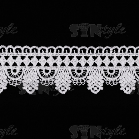 Кружево ажурное матовая нить, ширина 40 мм, цвет белый, намотка 15 ярдов  фото 2