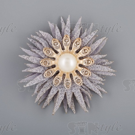 Цветочки декоративные, цвет серый, диаметр 45 мм,  фото 1