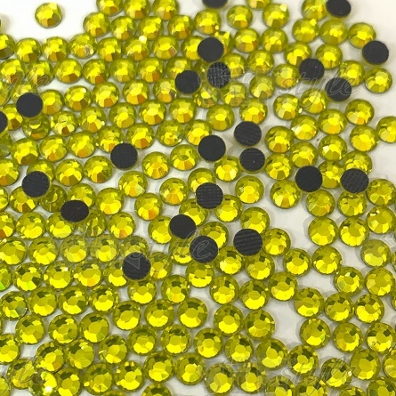 Стразы термоклеевые стеклянные SS16, форма круг, цвет лимонный (932), 1440 шт/уп фото 2
